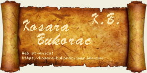 Kosara Bukorac vizit kartica